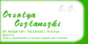 orsolya oszlanszki business card